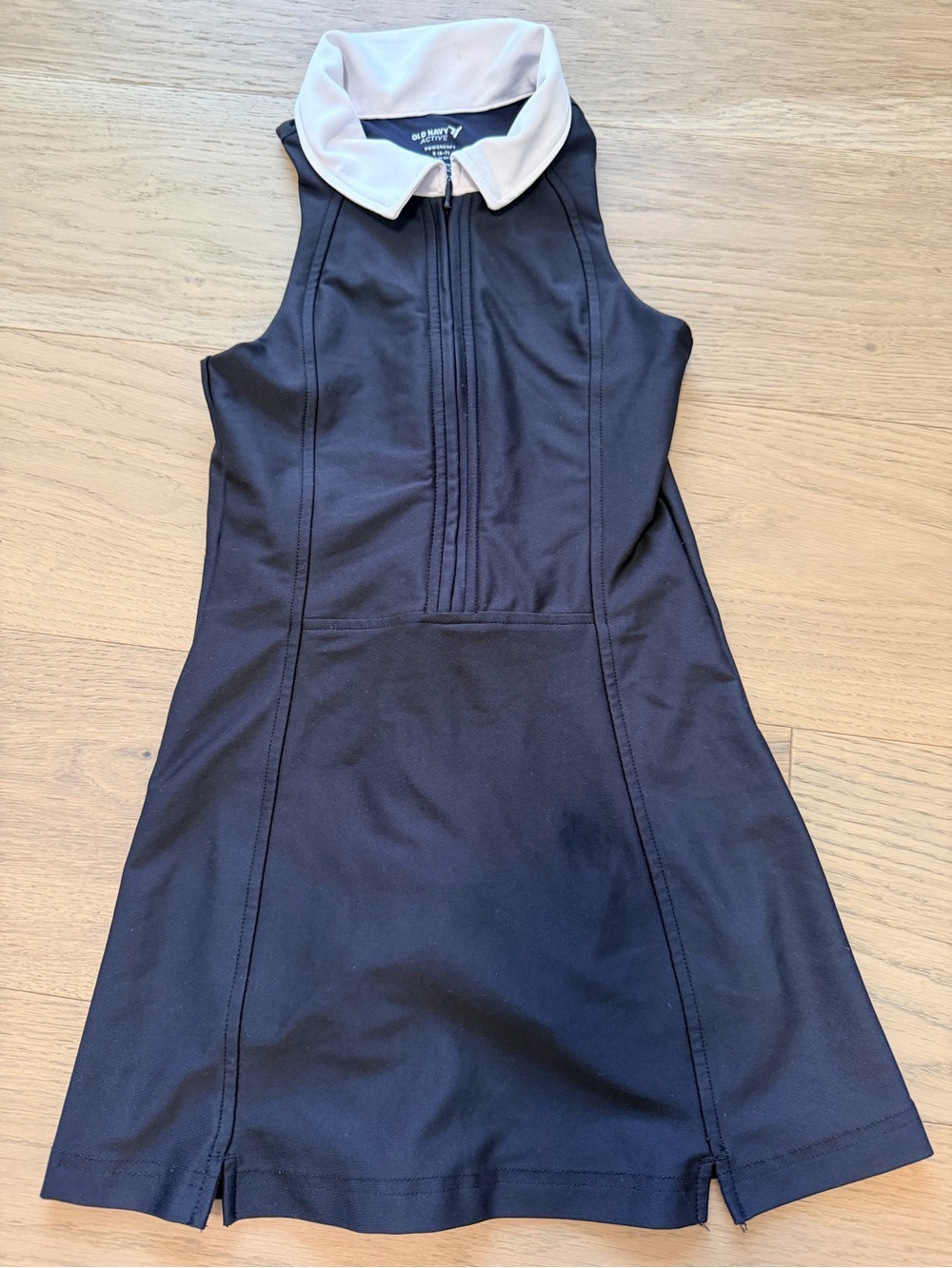 Old Navy Black Active Polo Dress with White Collar